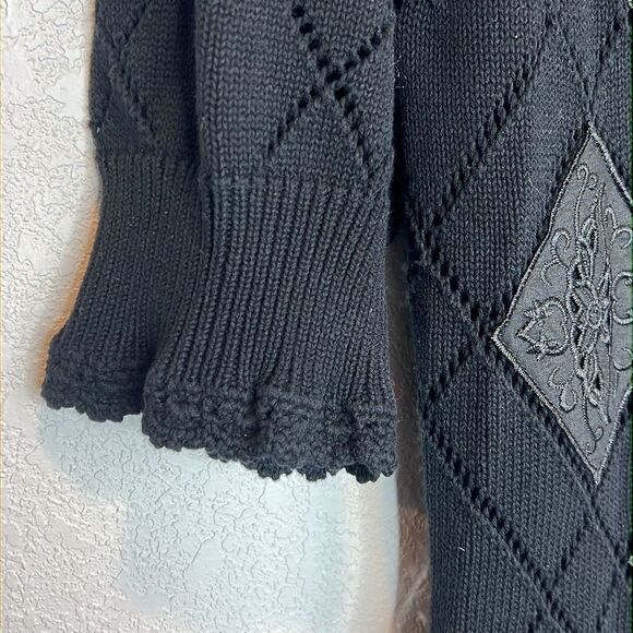 NWT LoveShackFancy KATARA KNIT BLACK MINI DRESS Large - Picture 4 of 16